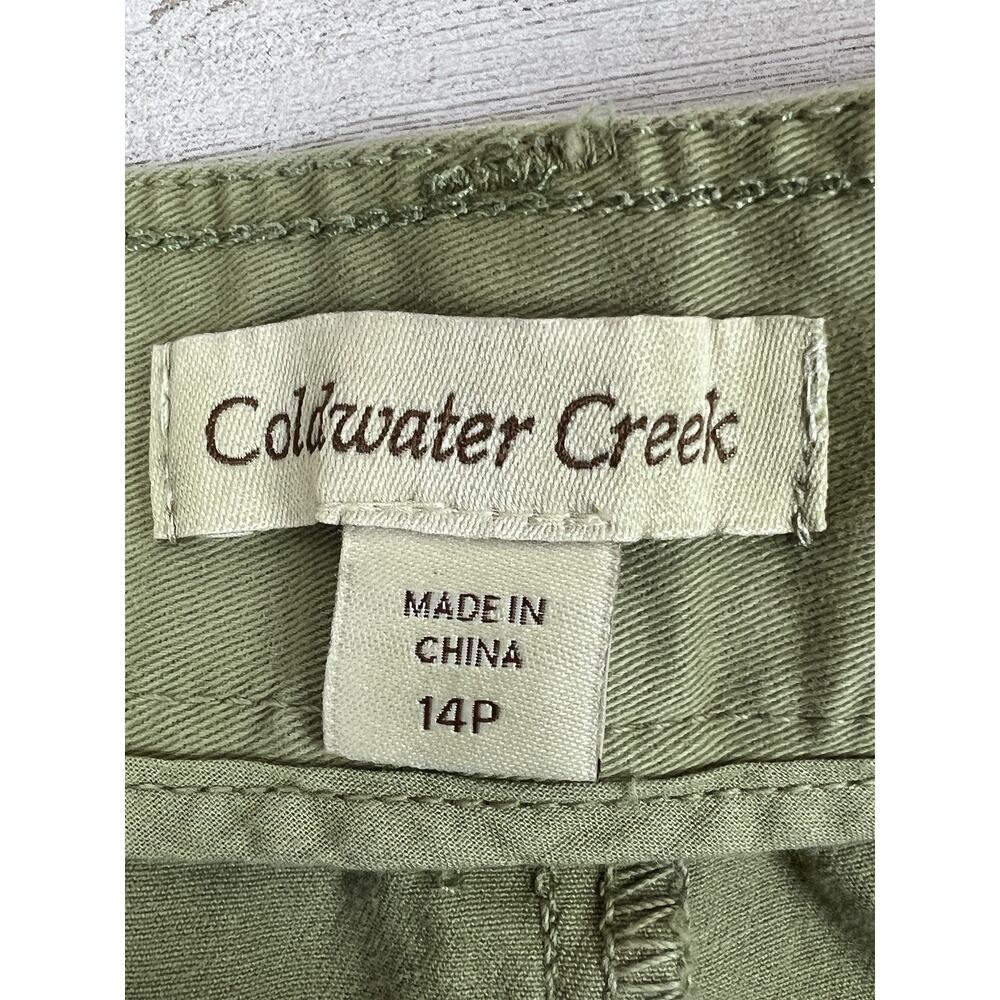 Coldwater Creek Womens Green Capri Pants Size 14P Expandable Waist - Picture 3 of 7